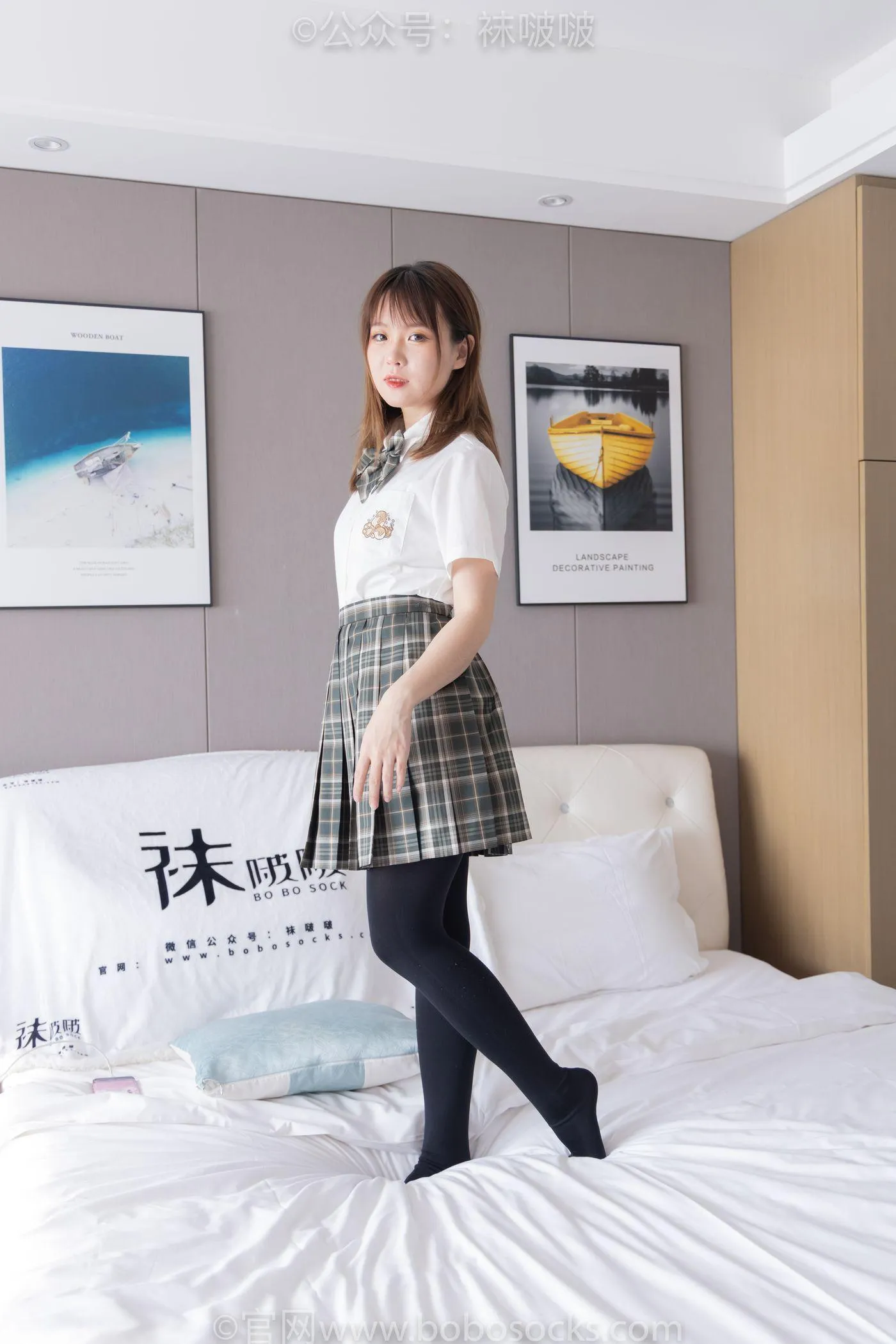 [BoBoSocks袜啵啵]NO.056 朵朵-JK制服、皮鞋、厚黑丝 [135P]插图4